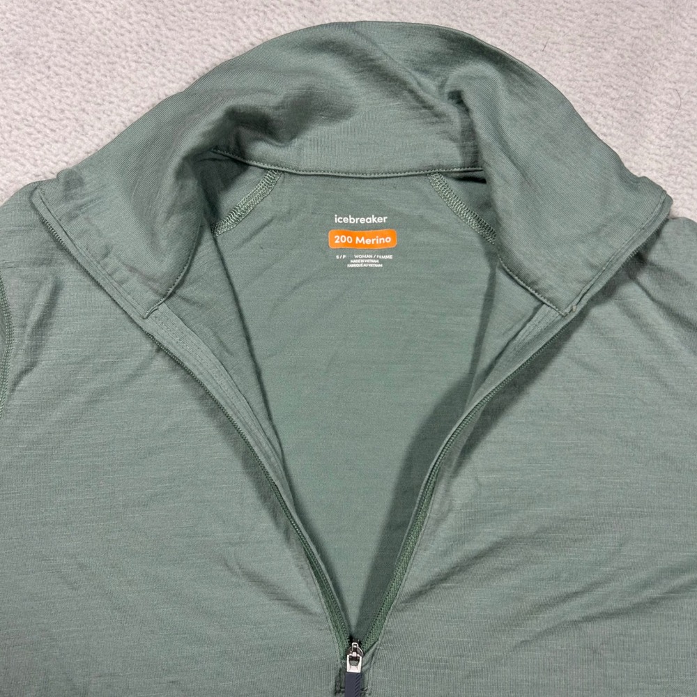 Icebreaker 200 Merino Quarter Zip Women S Sage Green Long Sleeve Base Layer